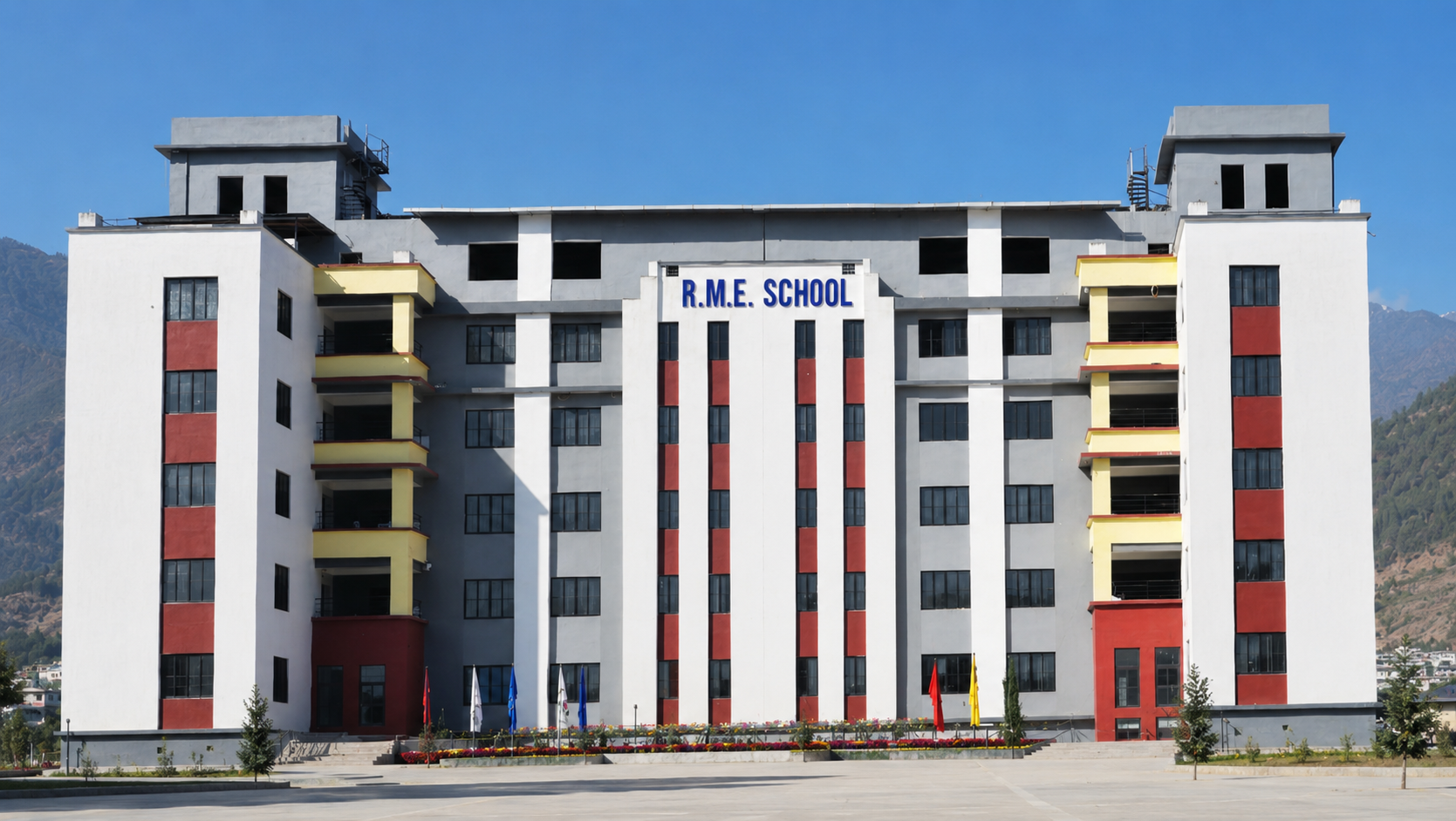 An expansive and architecturally impressive school campus located in the heart of Kailali, Nepal.